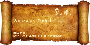 Vanicsek András névjegykártya