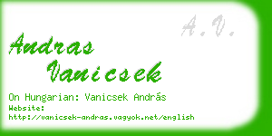andras vanicsek business card